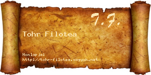 Tohr Filotea névjegykártya